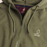 Felpa con Cappuccio Full Zip in Cotone dettaglio - Olive Night