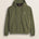 Felpa con Cappuccio Full Zip in Cotone fronte - Olive Night