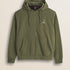 Felpa con Cappuccio Full Zip in Cotone fronte - Olive Night