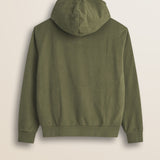 Felpa con Cappuccio Full Zip in Cotone retro - Olive Night