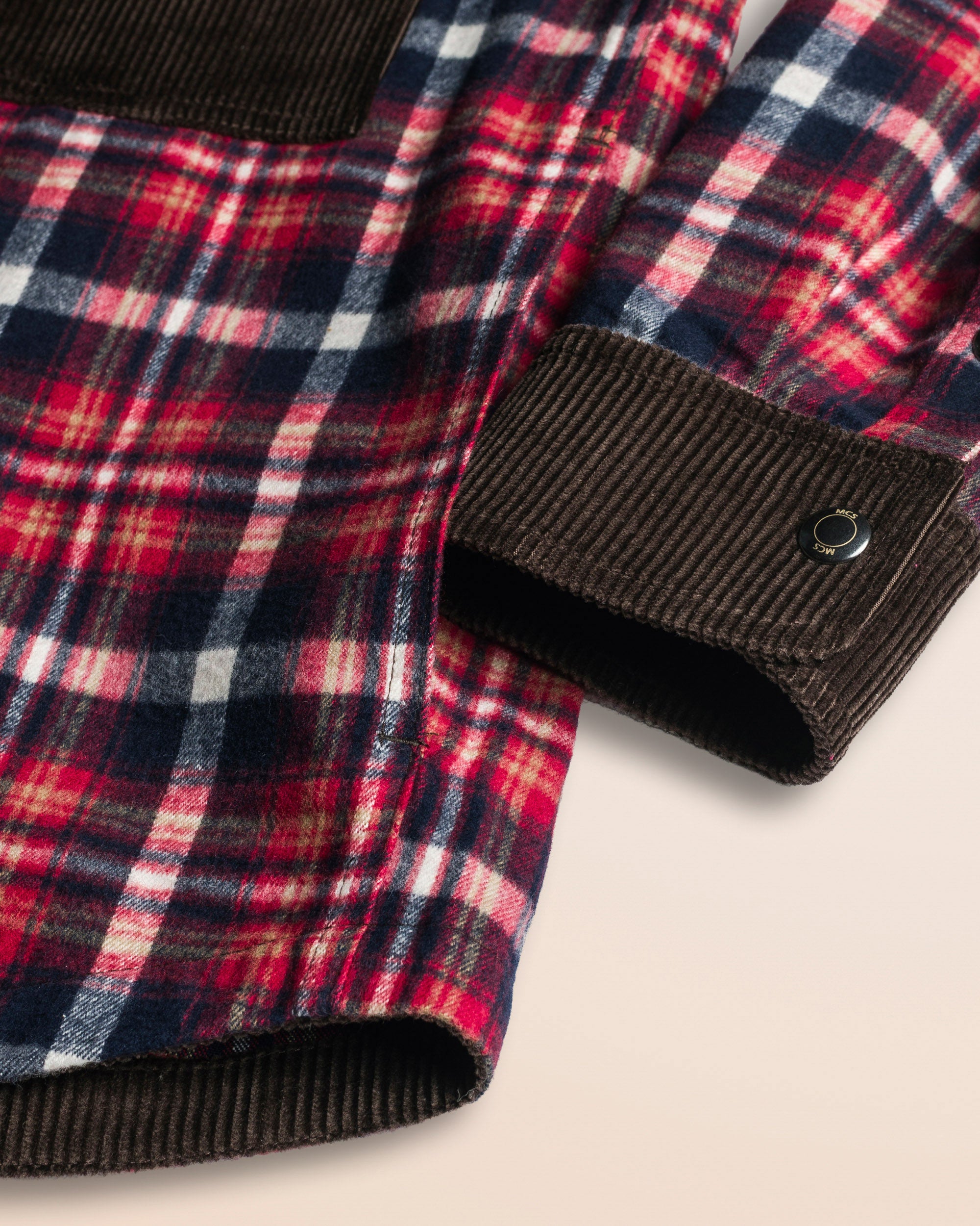 Overshirt in Flanella a Quadri dettaglio manica - Red Check