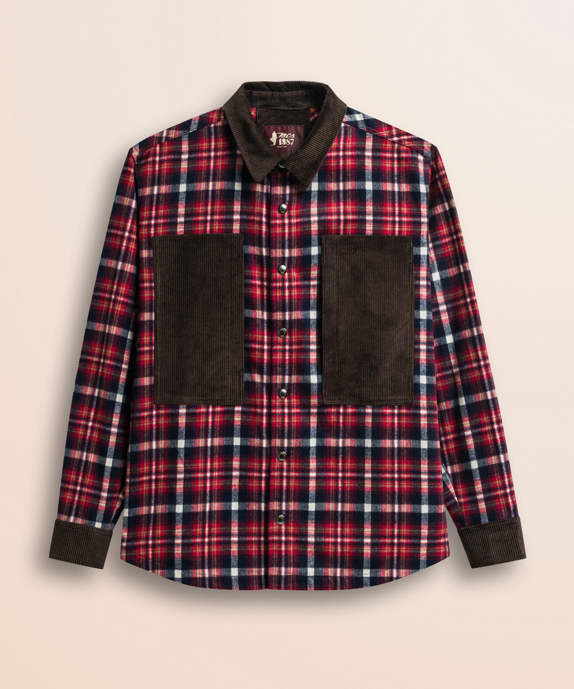 Overshirt in Flanella a Quadri fronte - Red Check