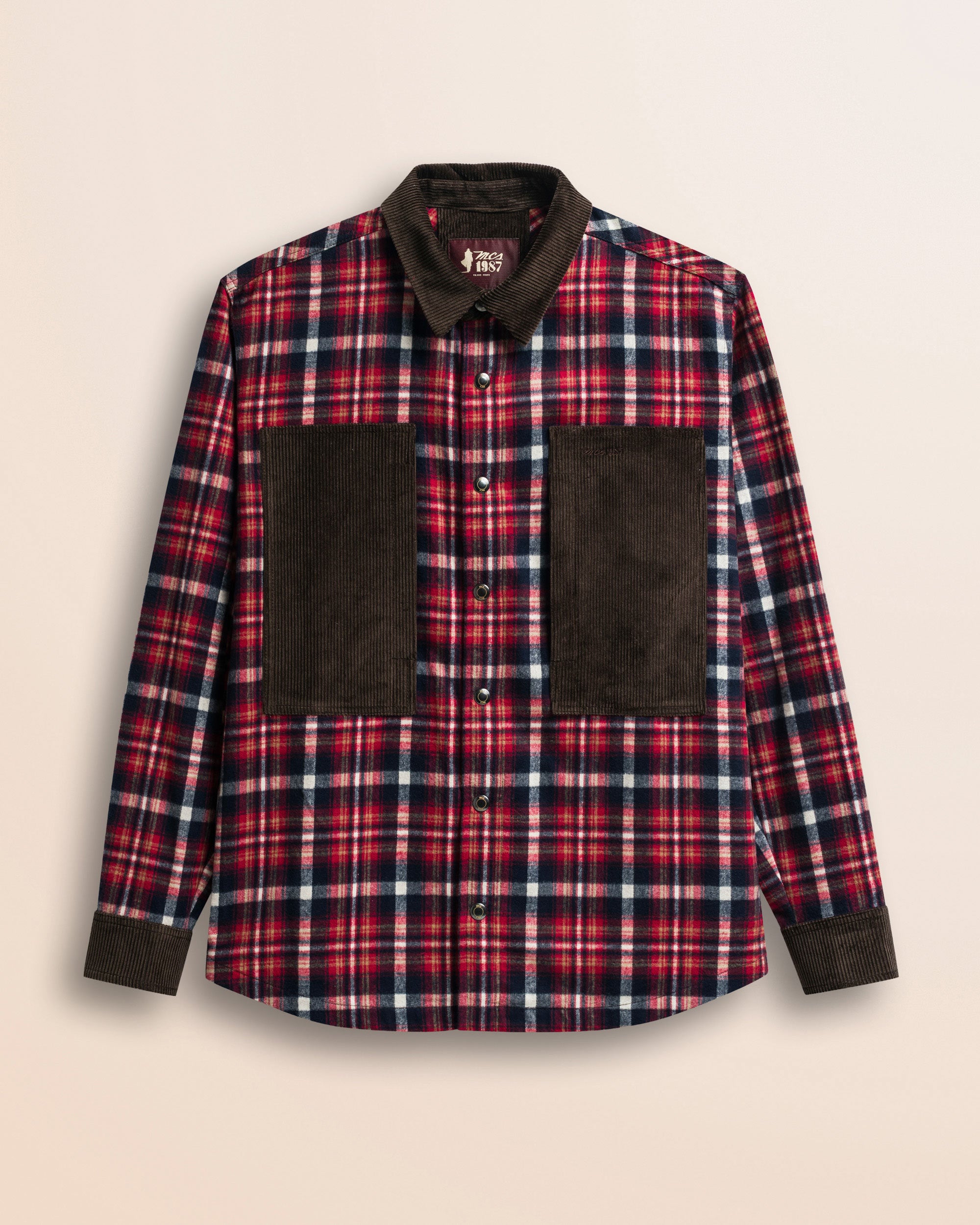 Overshirt in Flanella a Quadri fronte - Red Check