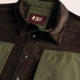 Overshirt in Velluto a Coste dettaglio colletto - Brown