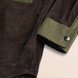 Overshirt in Velluto a Coste dettaglio manica - Brown