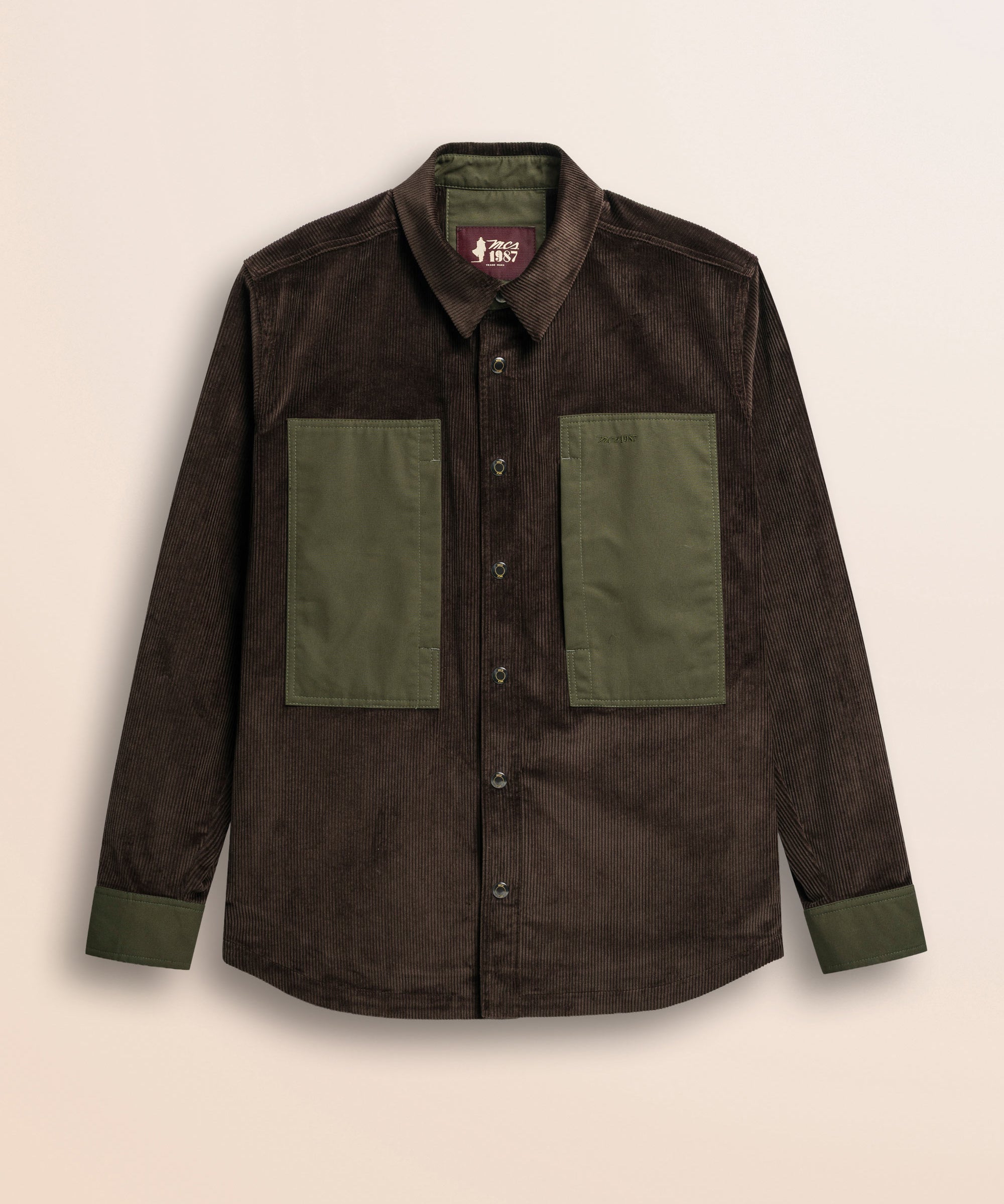 Overshirt in Velluto a Coste fronte - Brown