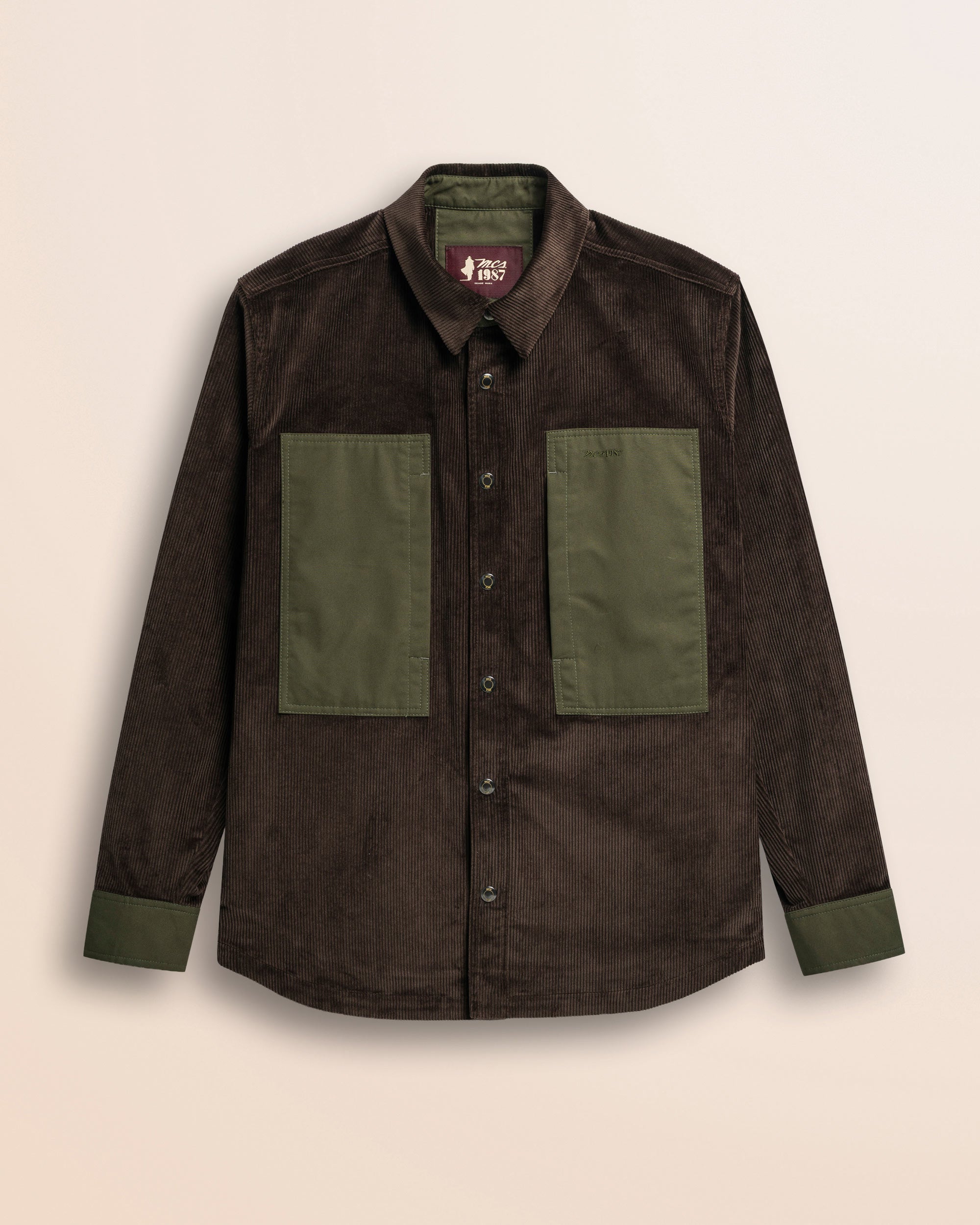 Overshirt in Velluto a Coste fronte - Brown