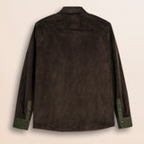 Overshirt in Velluto a Coste retro - Brown