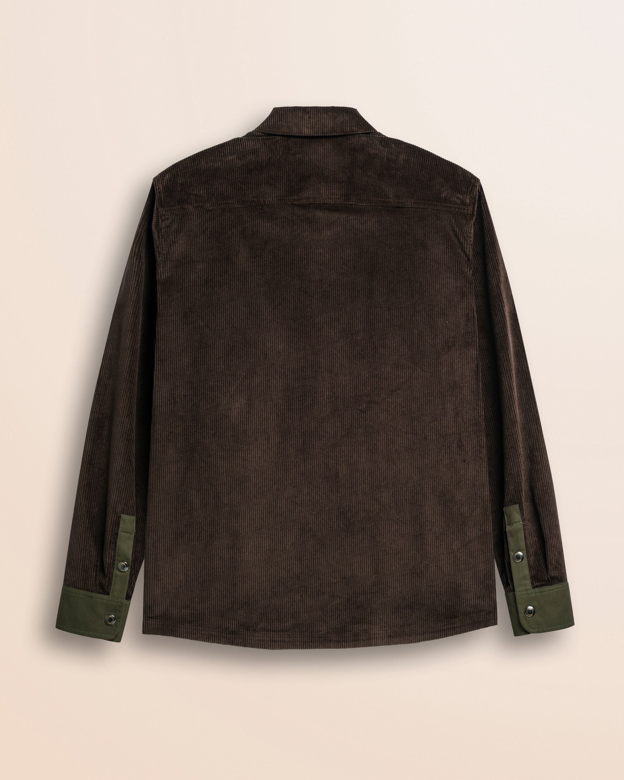 Overshirt in Velluto a Coste retro - Brown