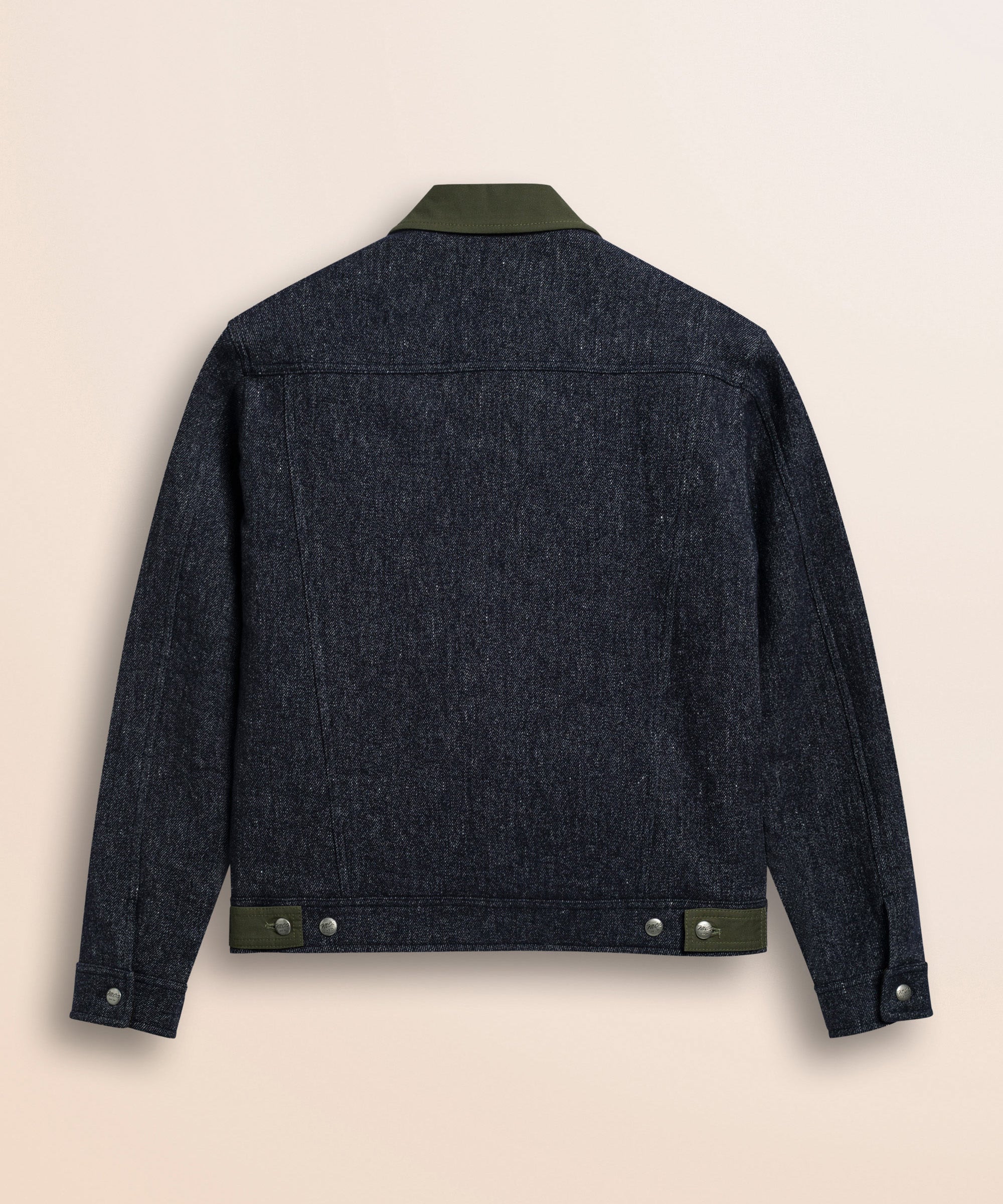 Giacca Trucker in Lana e Lino retro - Blue Denim