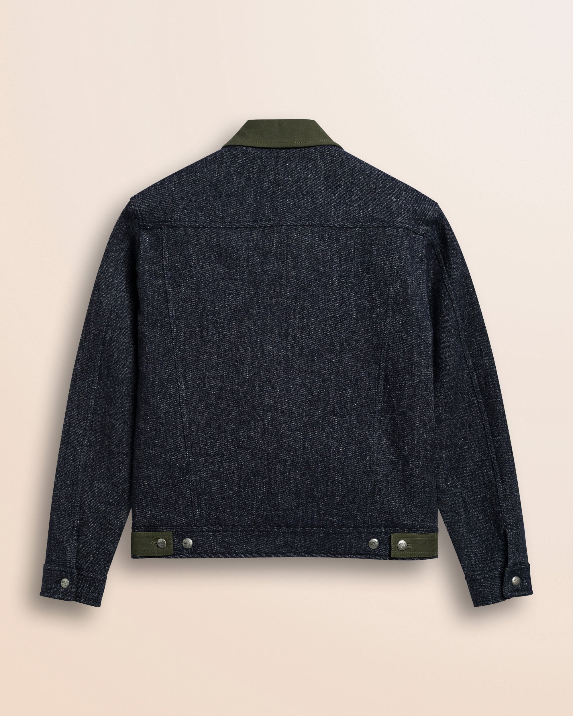 Giacca Trucker in Lana e Lino retro - Blue Denim