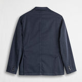 Casual Cotton Blazer - Navy Blue