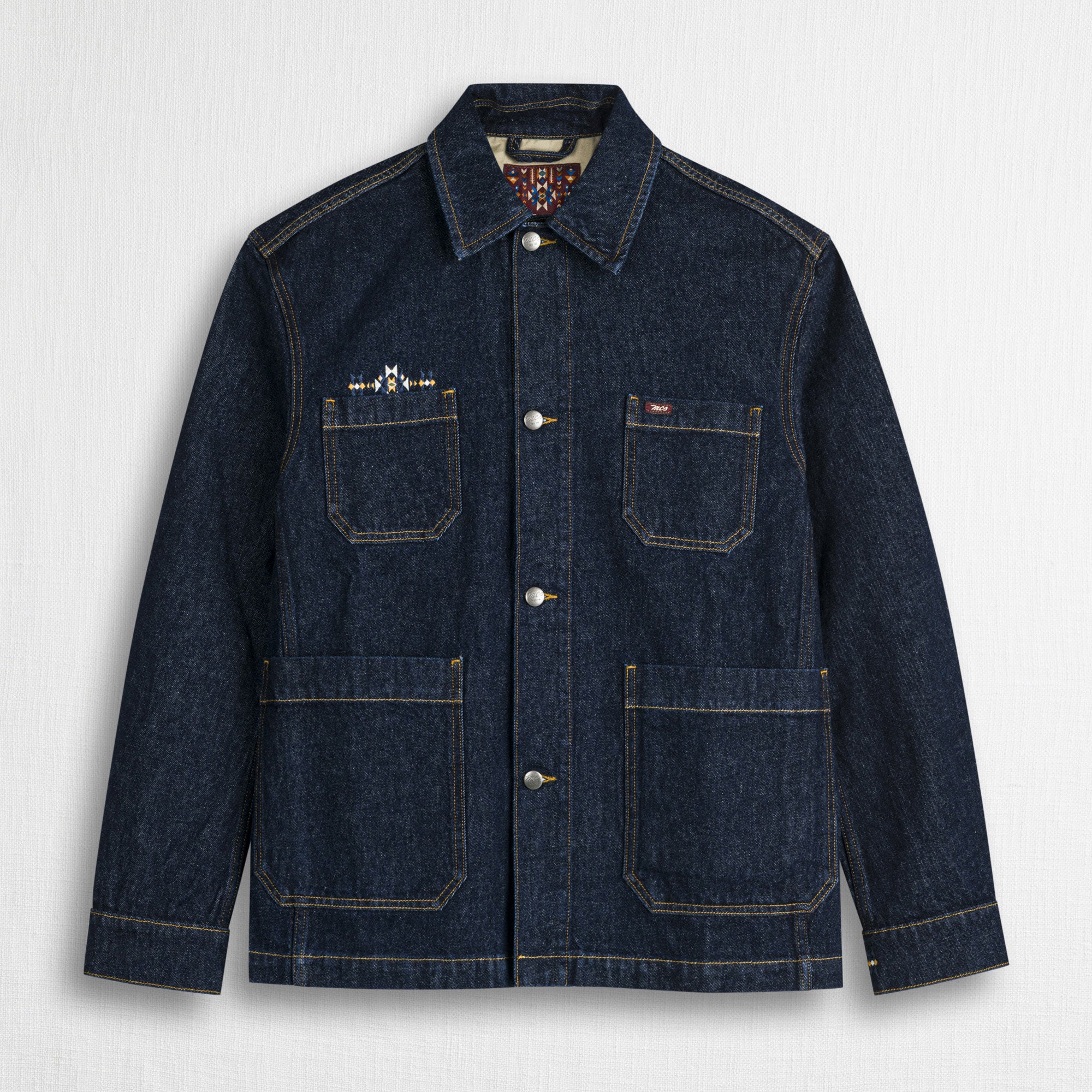 Giacca Workwear in raw denim - Dark Blue