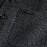 Gilet in Lana Herringbone dettaglio - Herringbone Grey Melange
