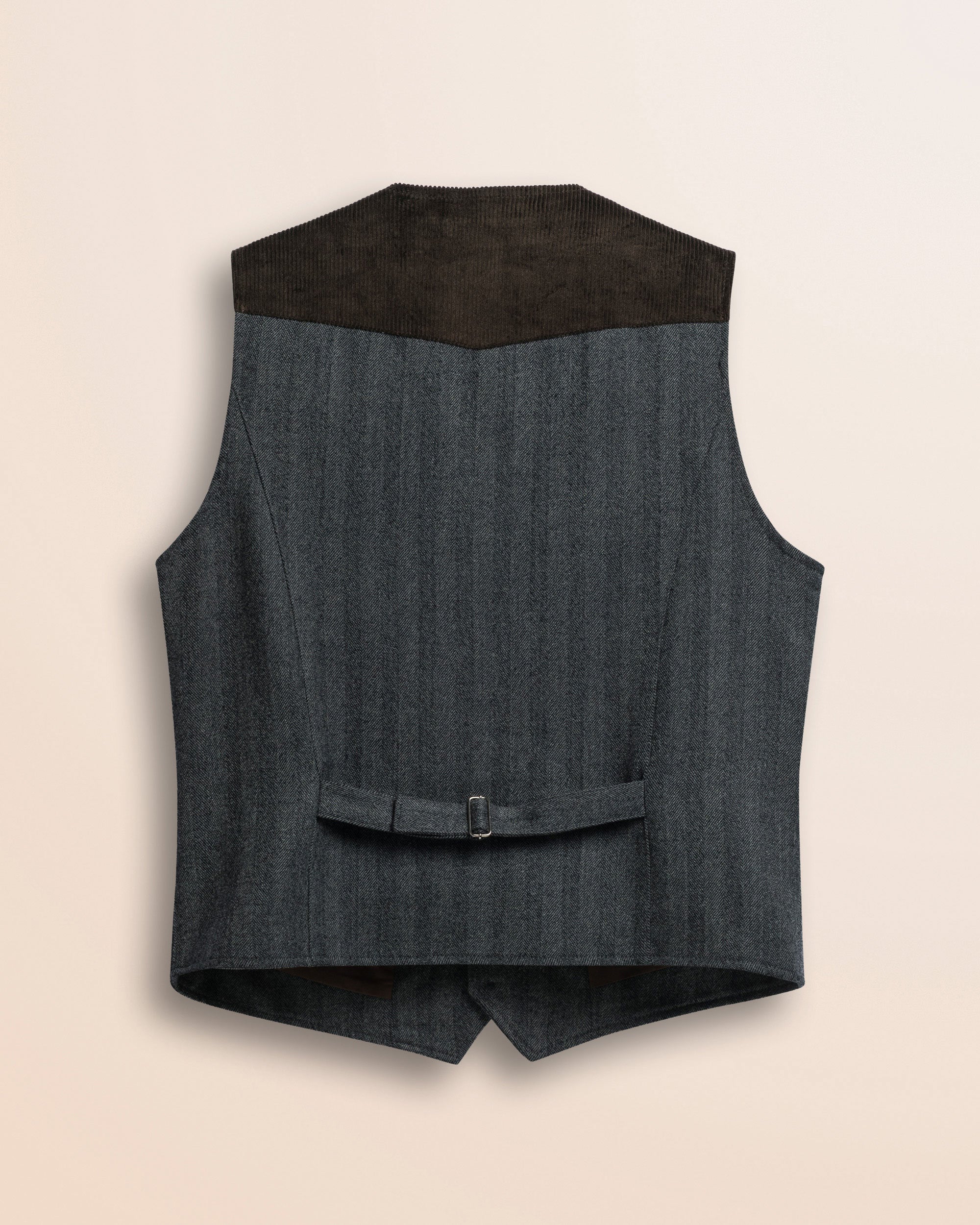 Gilet in Lana Herringbone retro - Herringbone Grey Melange
