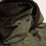 Caban in Cotone Cerato British Millerain dettaglio cappuccio apertura - Military Green
