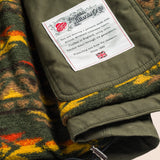British Millerain Waxed Cotton Pea Coat - Military Green