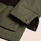 Caban in Cotone Cerato British Millerain dettaglio manica - Military Green