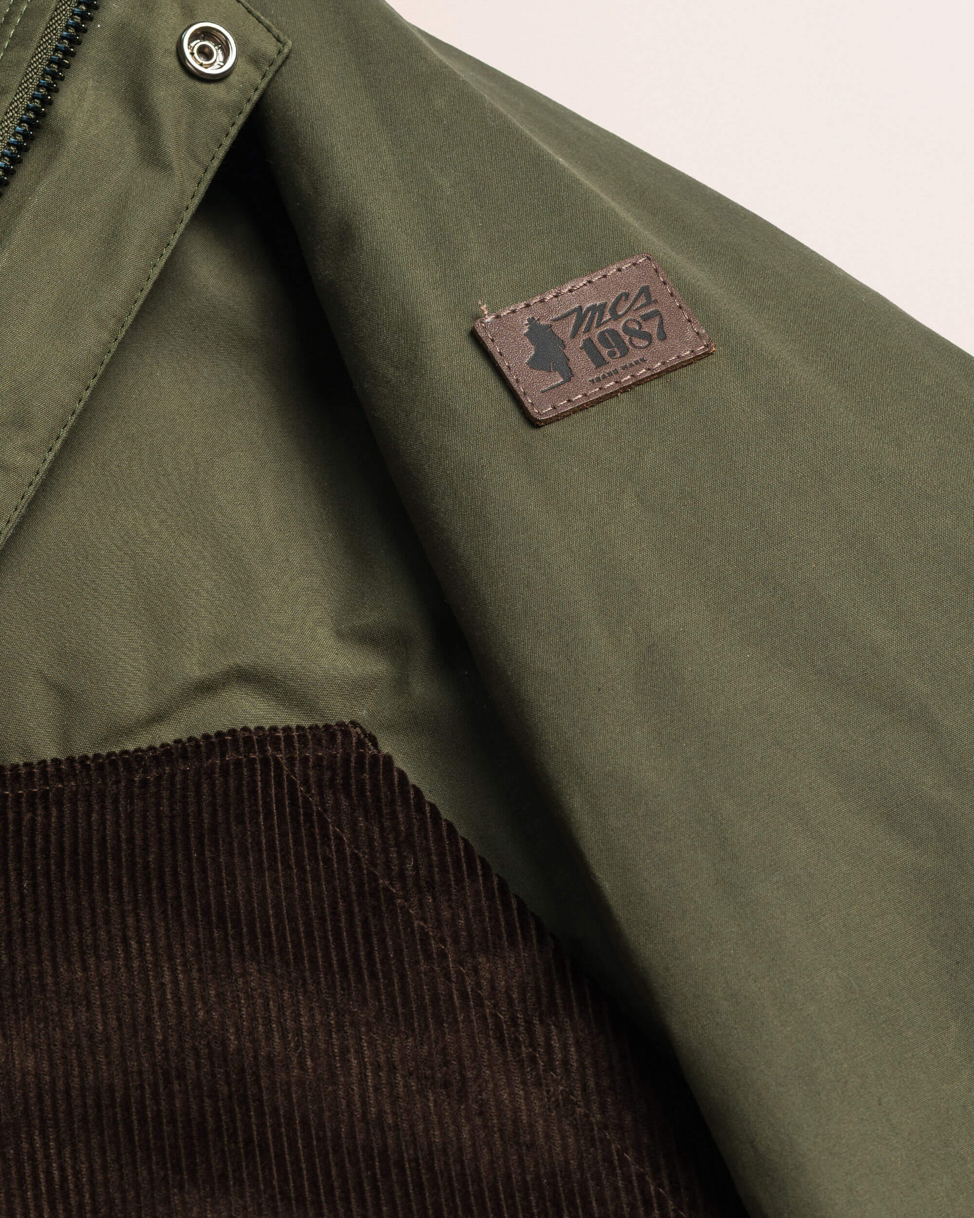 Caban in Cotone Cerato British Millerain dettaglio - Military Green