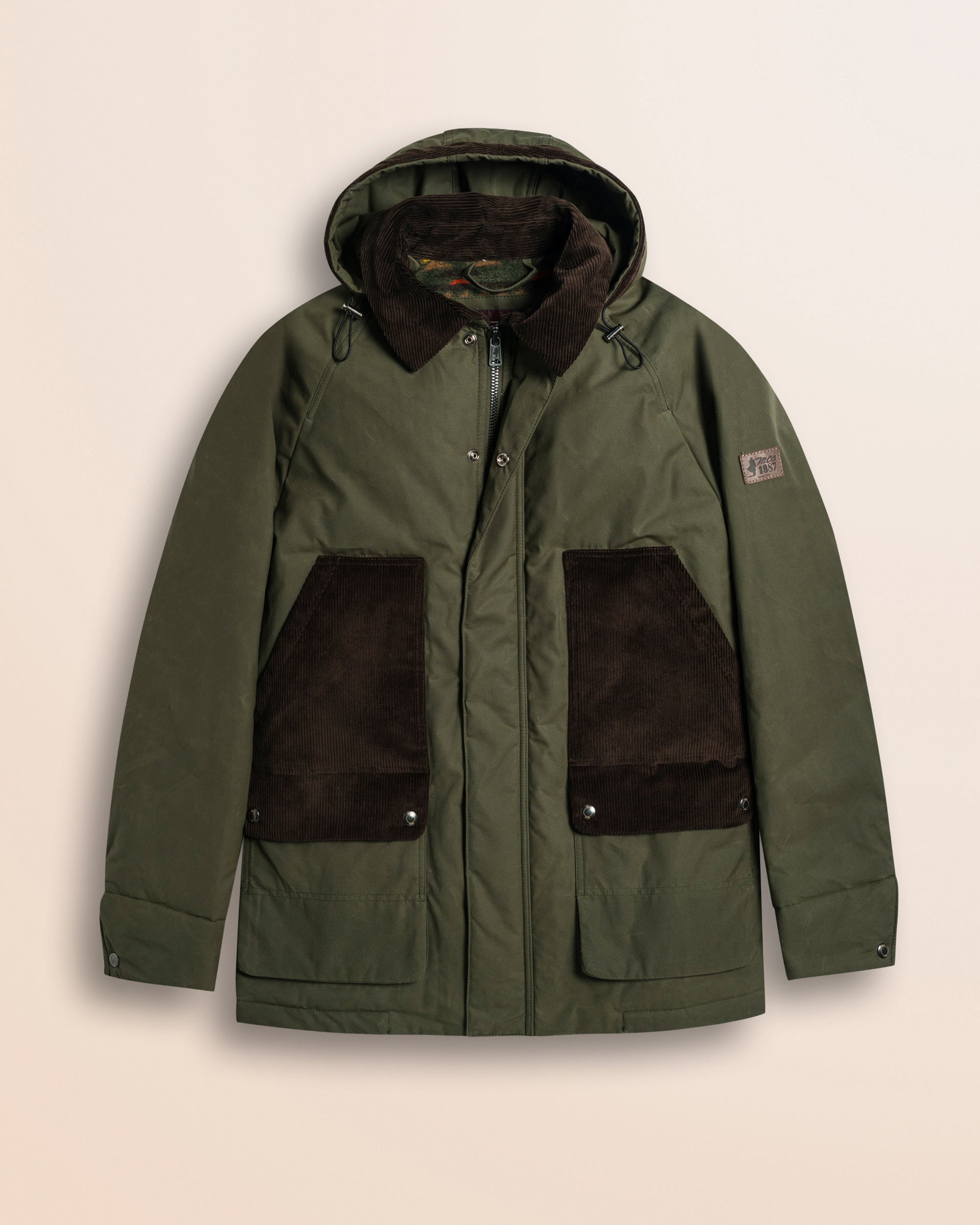 Caban in Cotone Cerato British Millerain fronte - Military Green