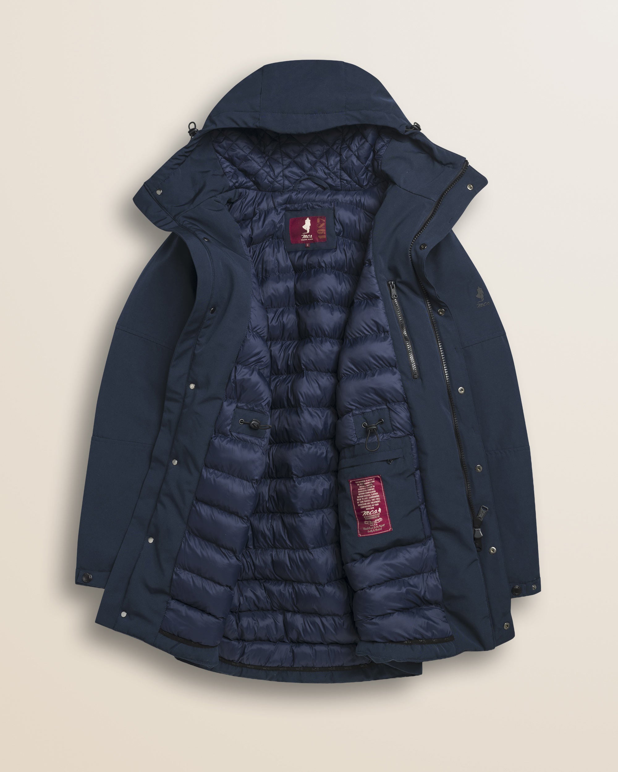 Parka in Softshell Imbottito Antivento dettaglio interno - Navy Blue