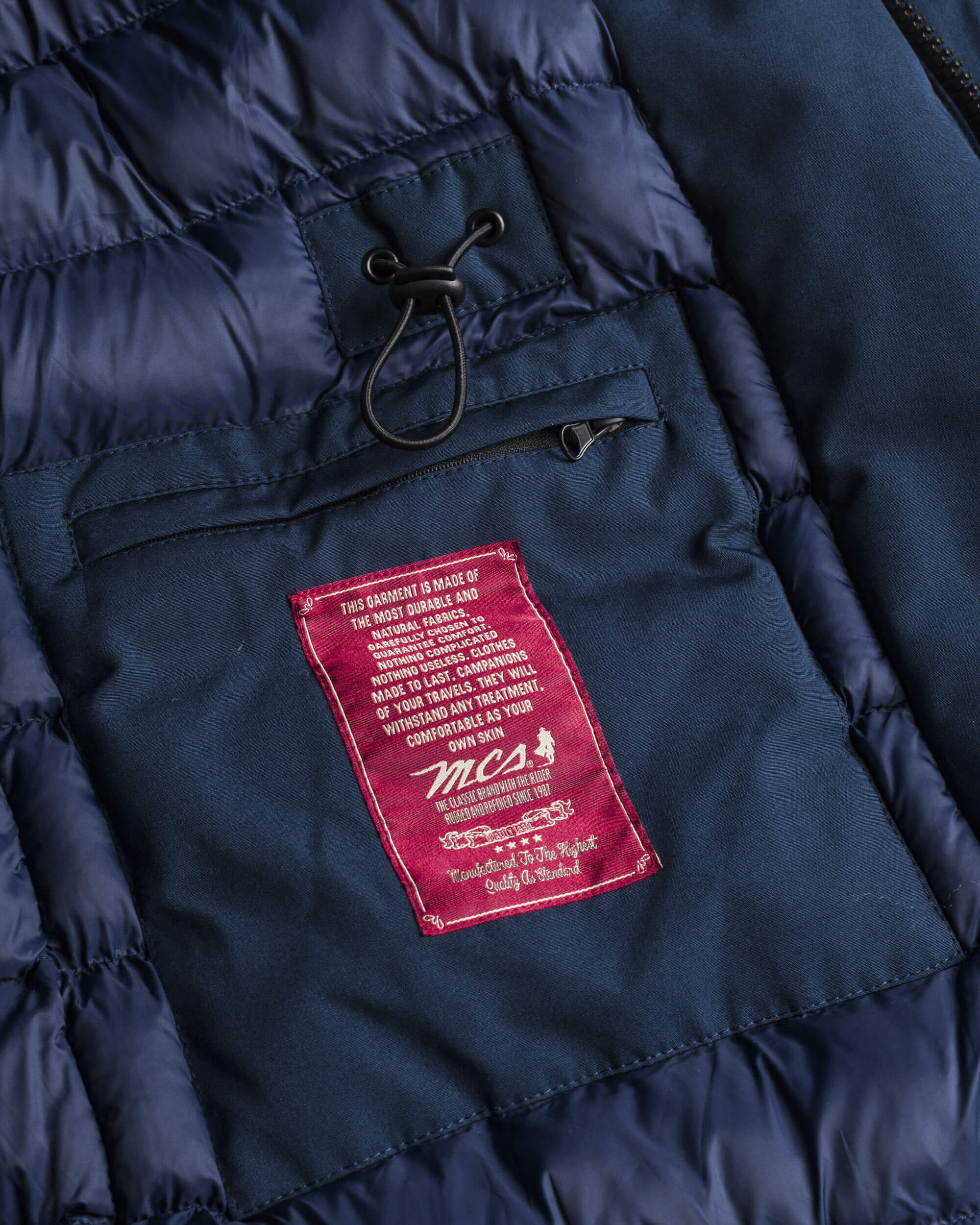 Parka in Softshell Imbottito Antivento dettaglio taschino interno - Navy Blue