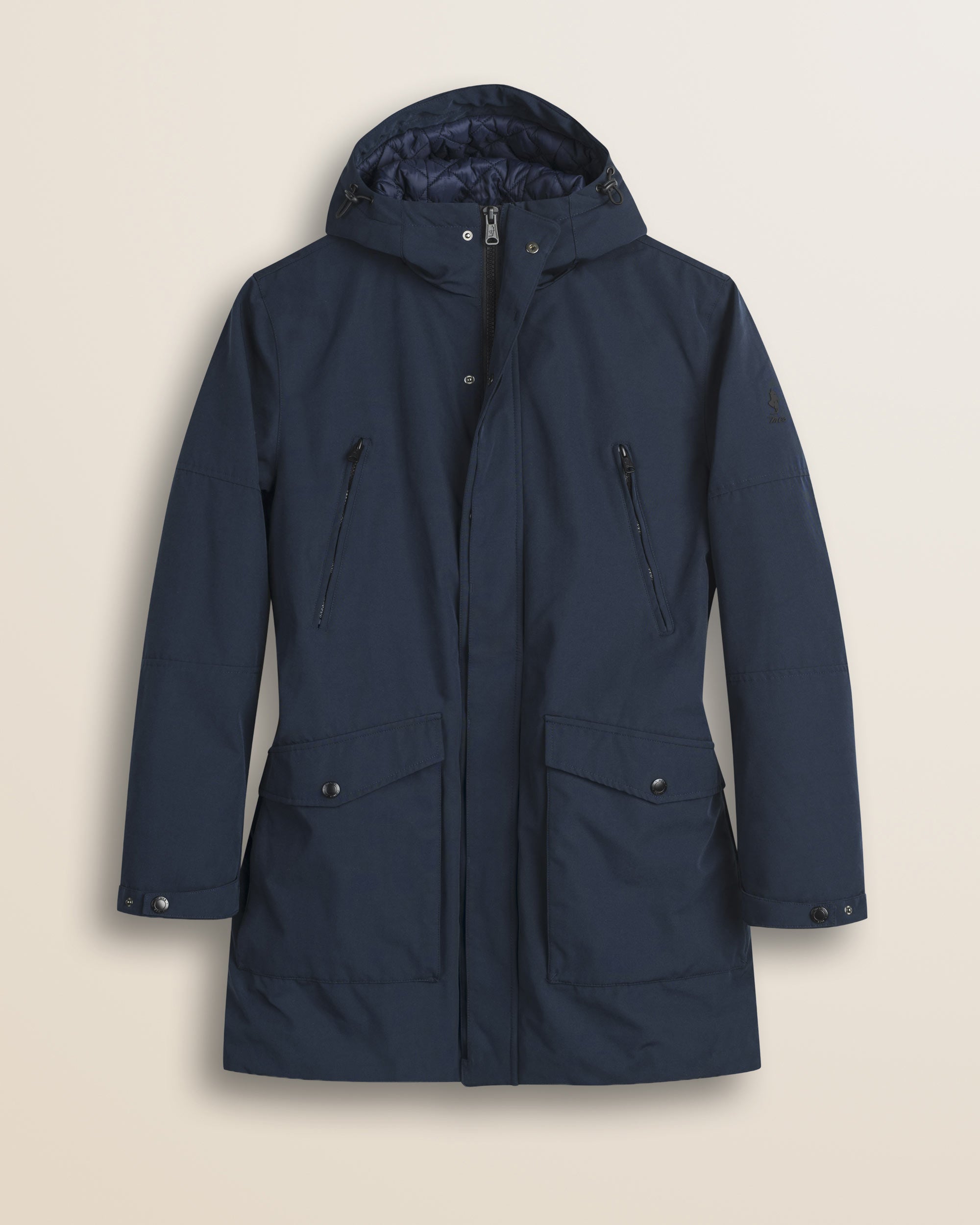 Parka in Softshell Imbottito Antivento fronte - Navy Blue