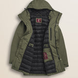 Parka in Softshell Imbottito Antivento dettaglio interno - Olive Night