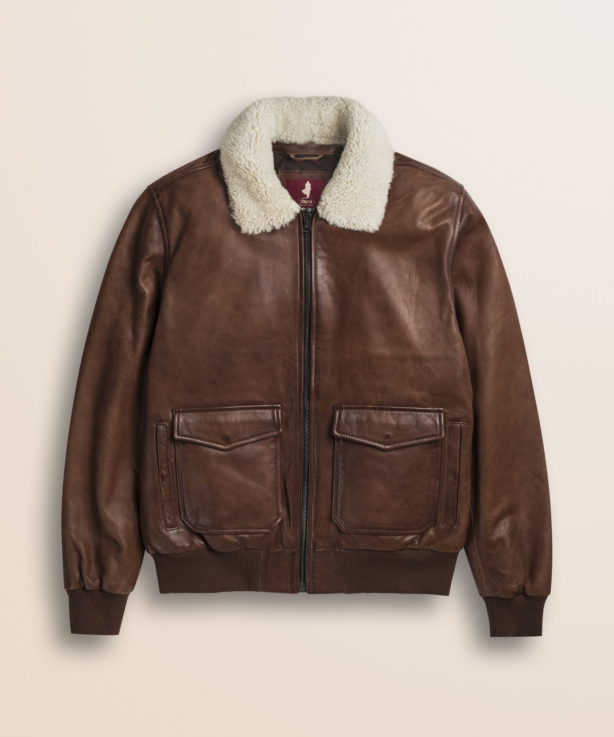 Giubbotto Aviatore in Pelle con Collo Staccabile fronte - Cuir