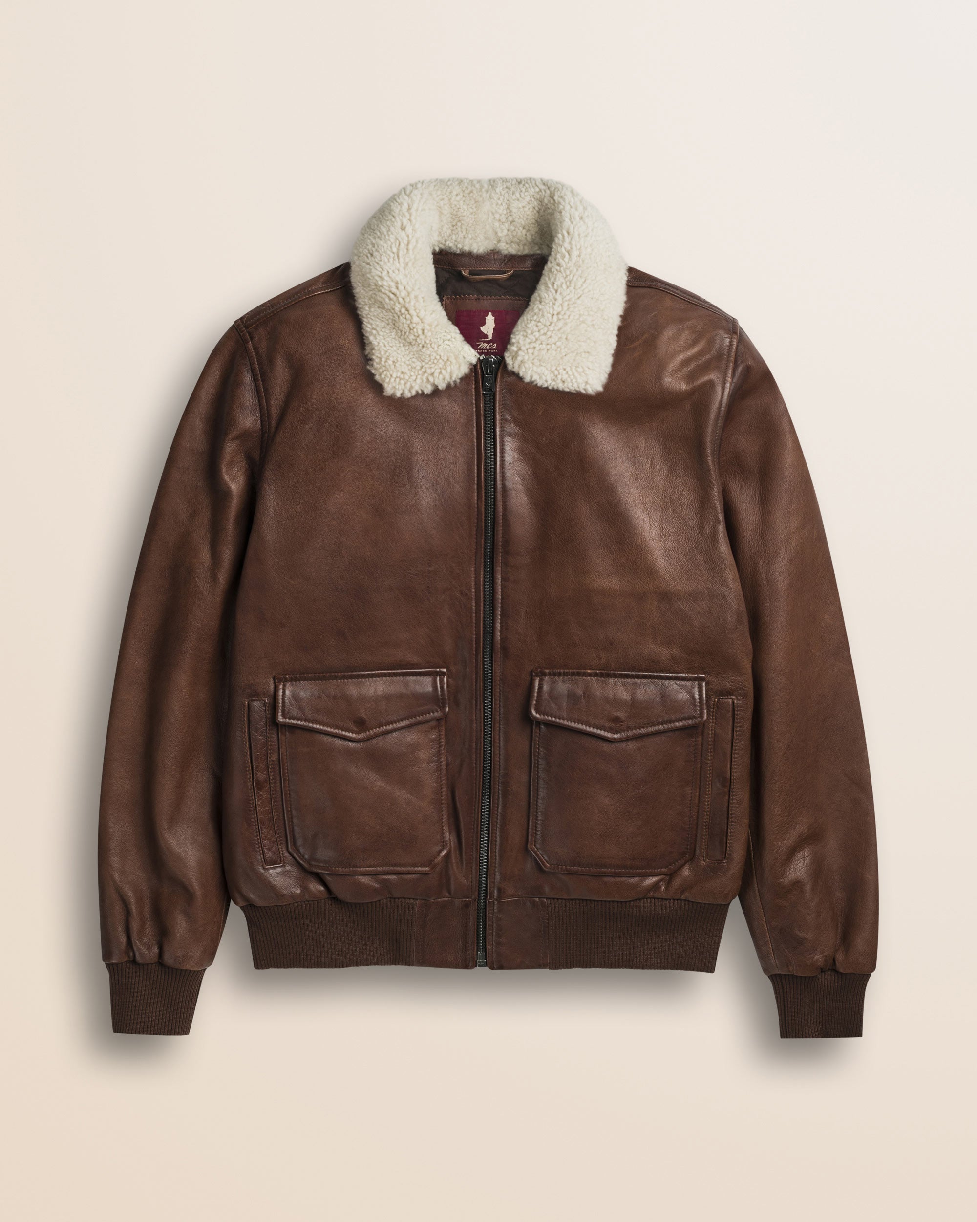 Giubbotto Aviatore in Pelle con Collo Staccabile fronte - Cuir