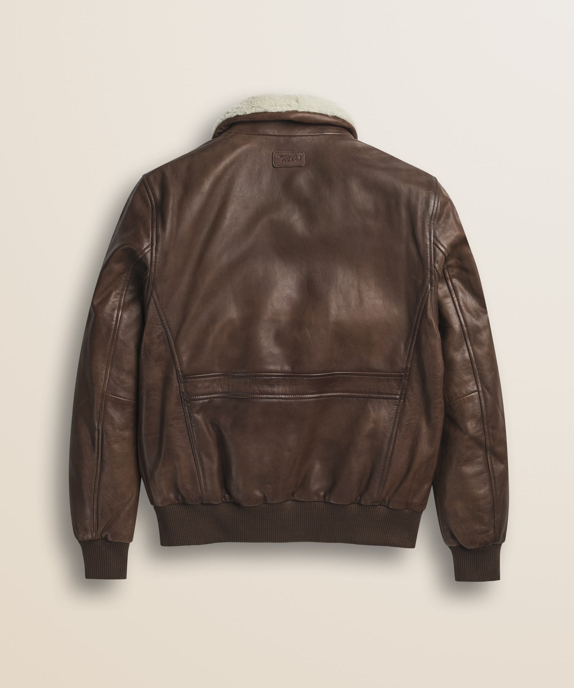 Giubbotto Aviatore in Pelle con Collo Staccabile retro - Cuir