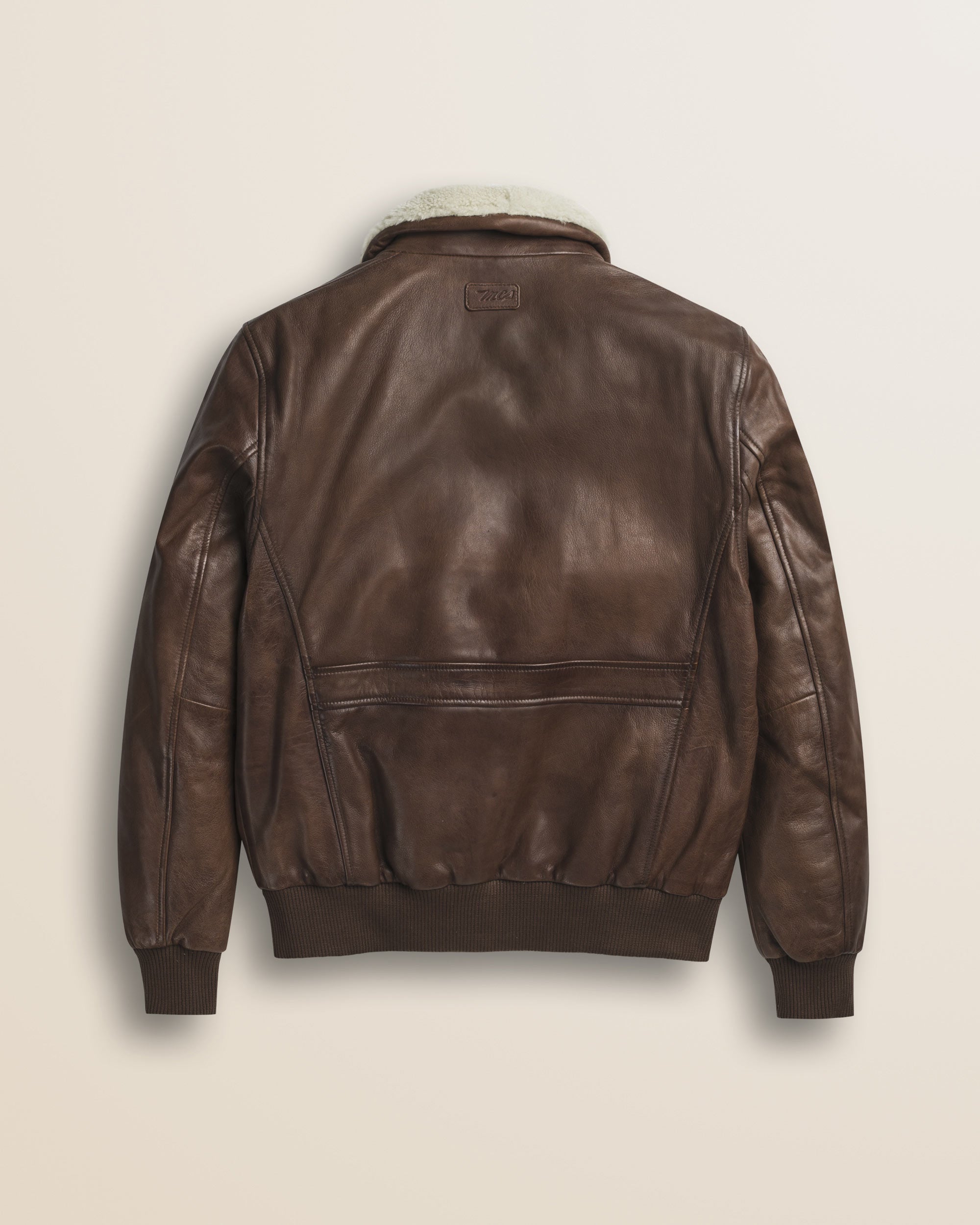 Giubbotto Aviatore in Pelle con Collo Staccabile retro - Cuir