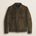 Giacca Harrington in Pelle Scamosciata Cerata fronte - Cognac