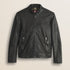 Giacca Biker in Pelle d'Agnello Cerata a Mano fronte - Chocolate