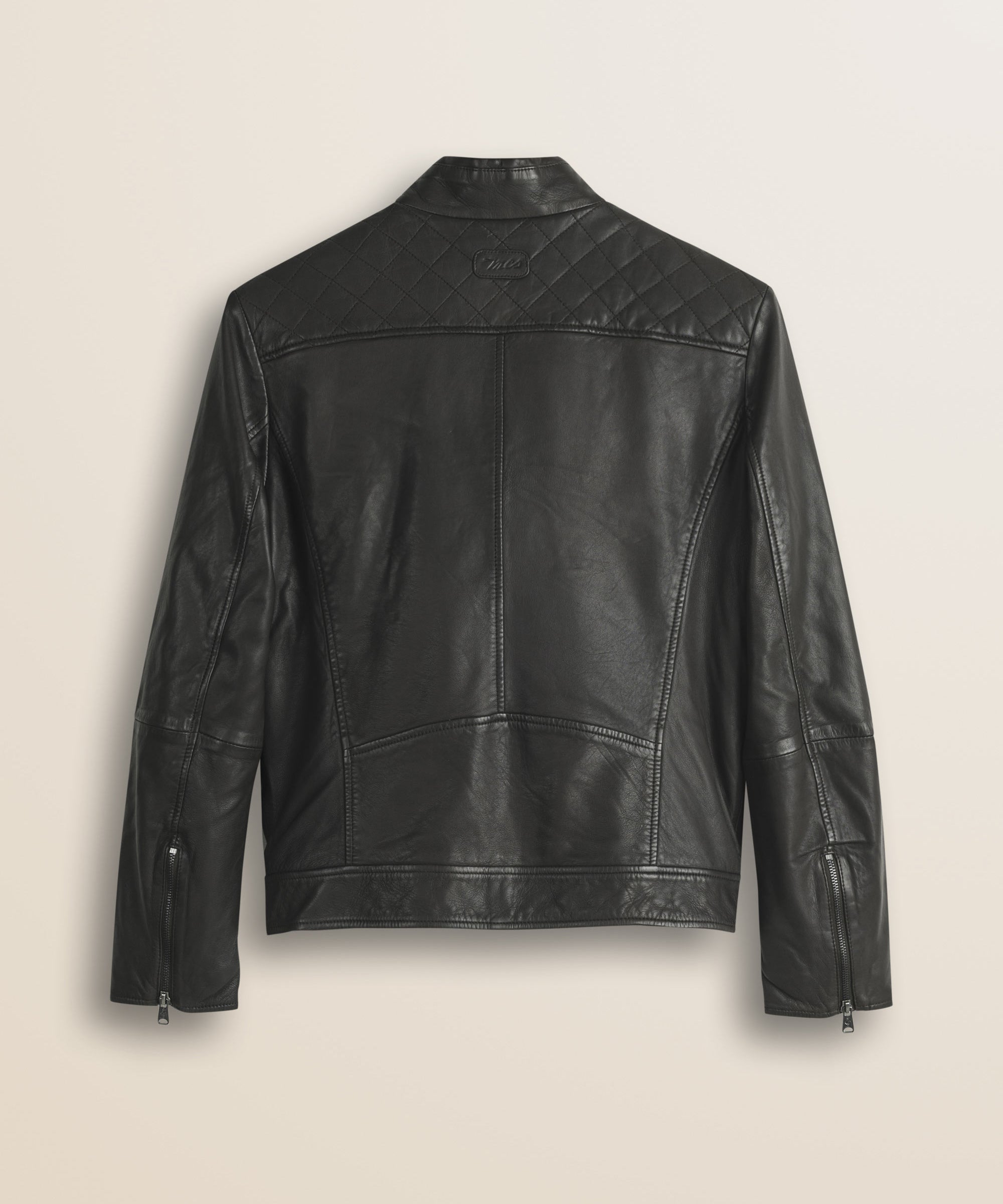 Giacca Biker in Pelle d'Agnello Cerata a Mano retro - Chocolate