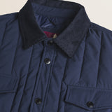 Giacca Trapuntata con Collo in Velluto a Coste dettaglio colletto - Navy Blue