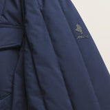Giacca Trapuntata con Collo in Velluto a Coste dettaglio logo - Navy Blue