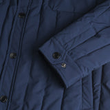 Giacca Trapuntata con Collo in Velluto a Coste dettaglio manica - Navy Blue