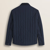 Giacca Trapuntata con Collo in Velluto a Coste retro - Navy Blue