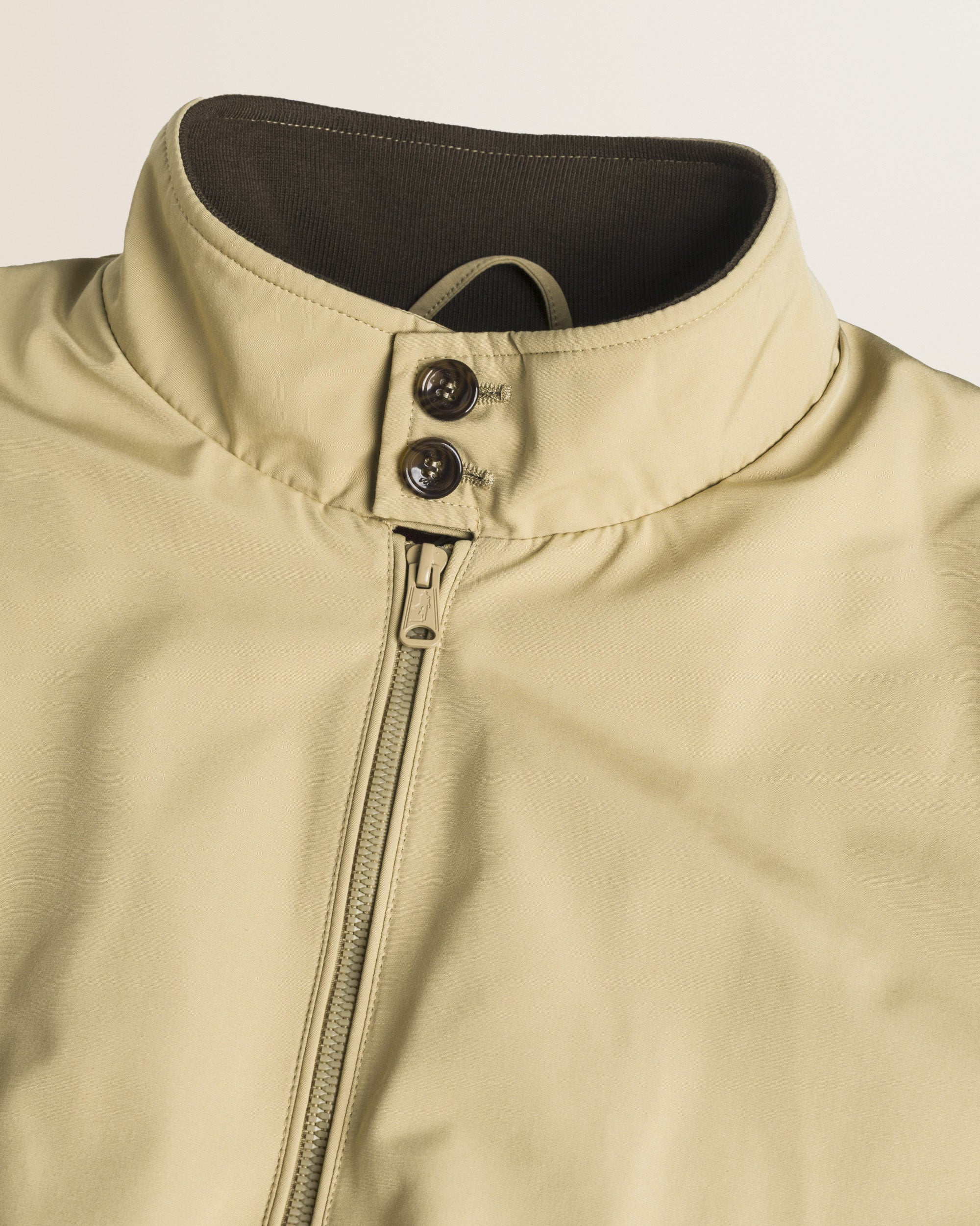 Giacca Harrington in Softshell Imbottita dettaglio colletto - Taupe