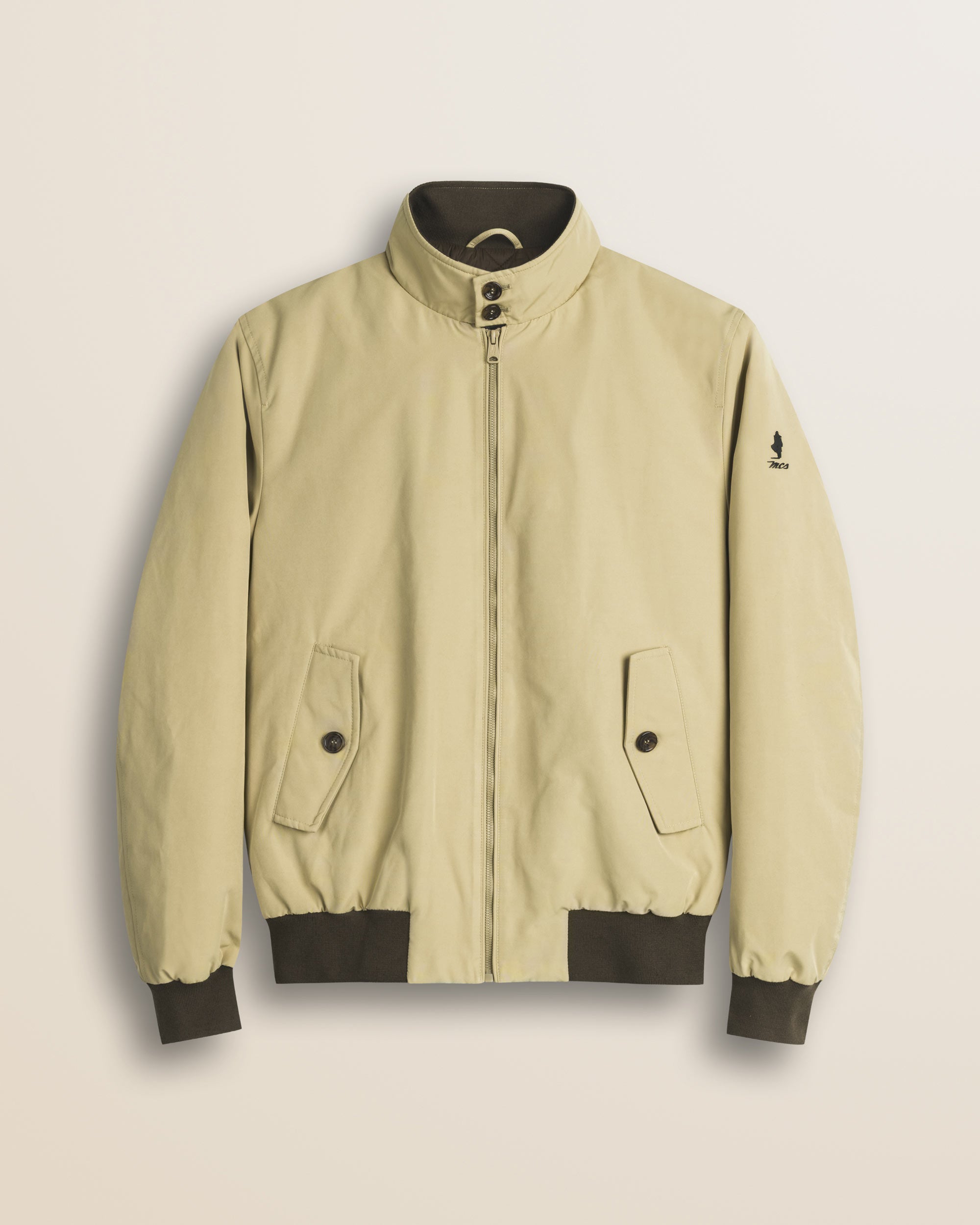 Giacca Harrington in Softshell Imbottita fronte - Taupe