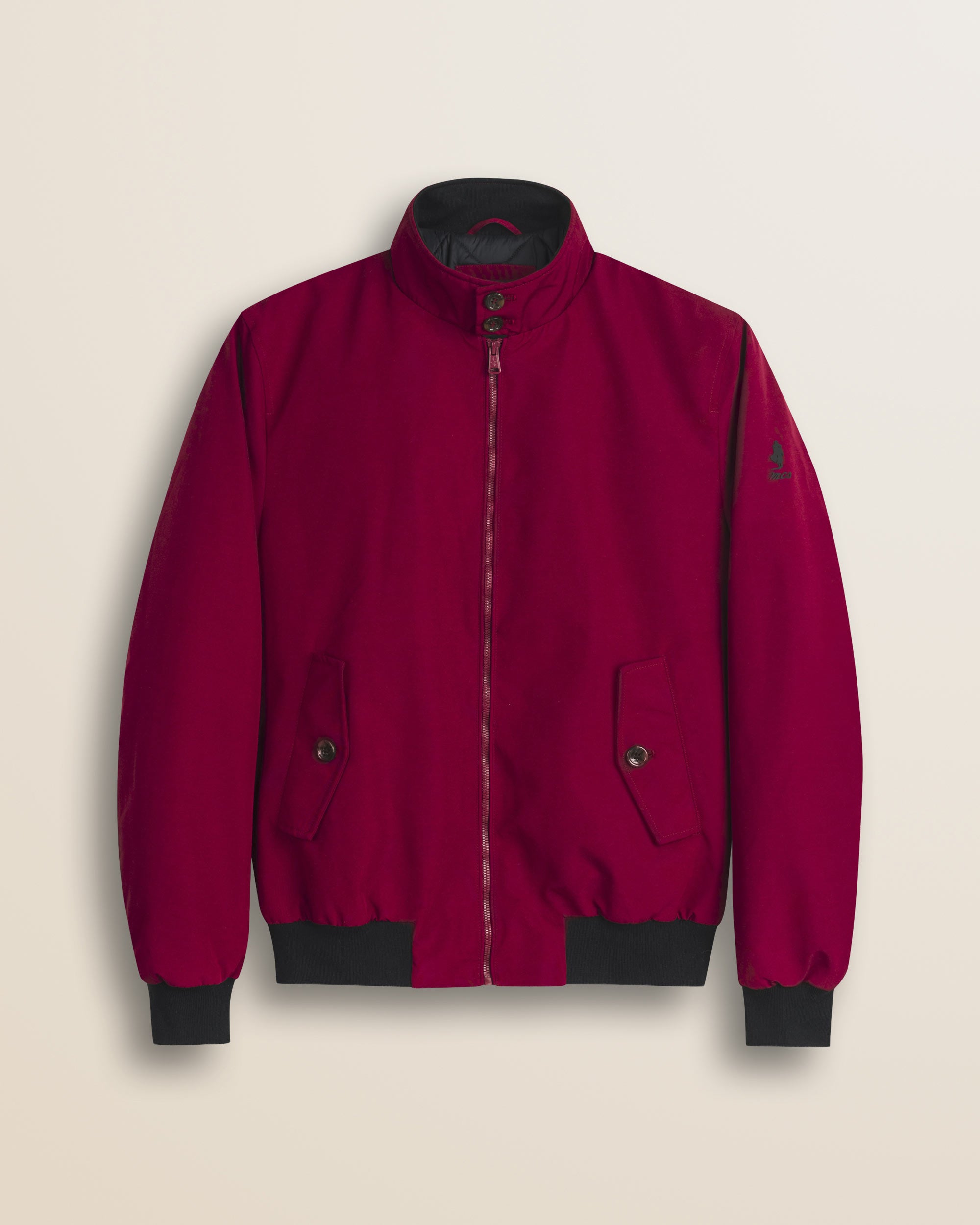 Giacca Harrington in Softshell Imbottita fronte - Merlot