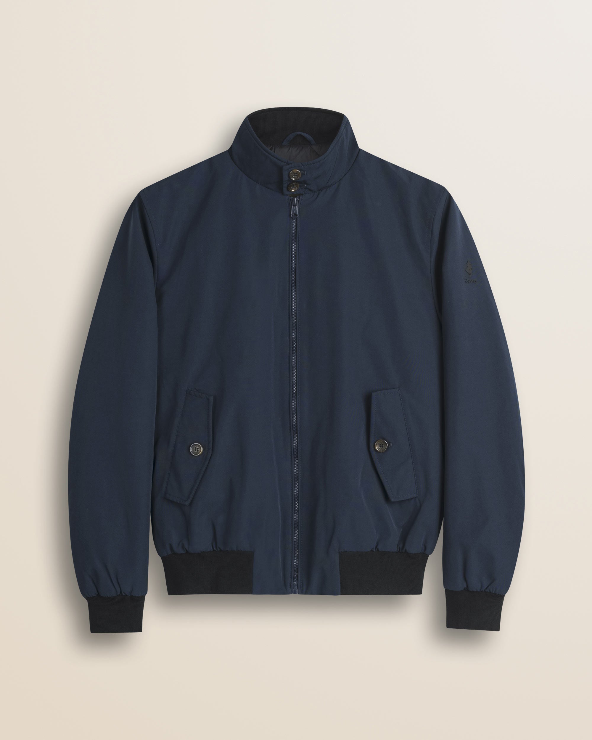 Giacca Harrington in Softshell Imbottita fronte - Navy Blue