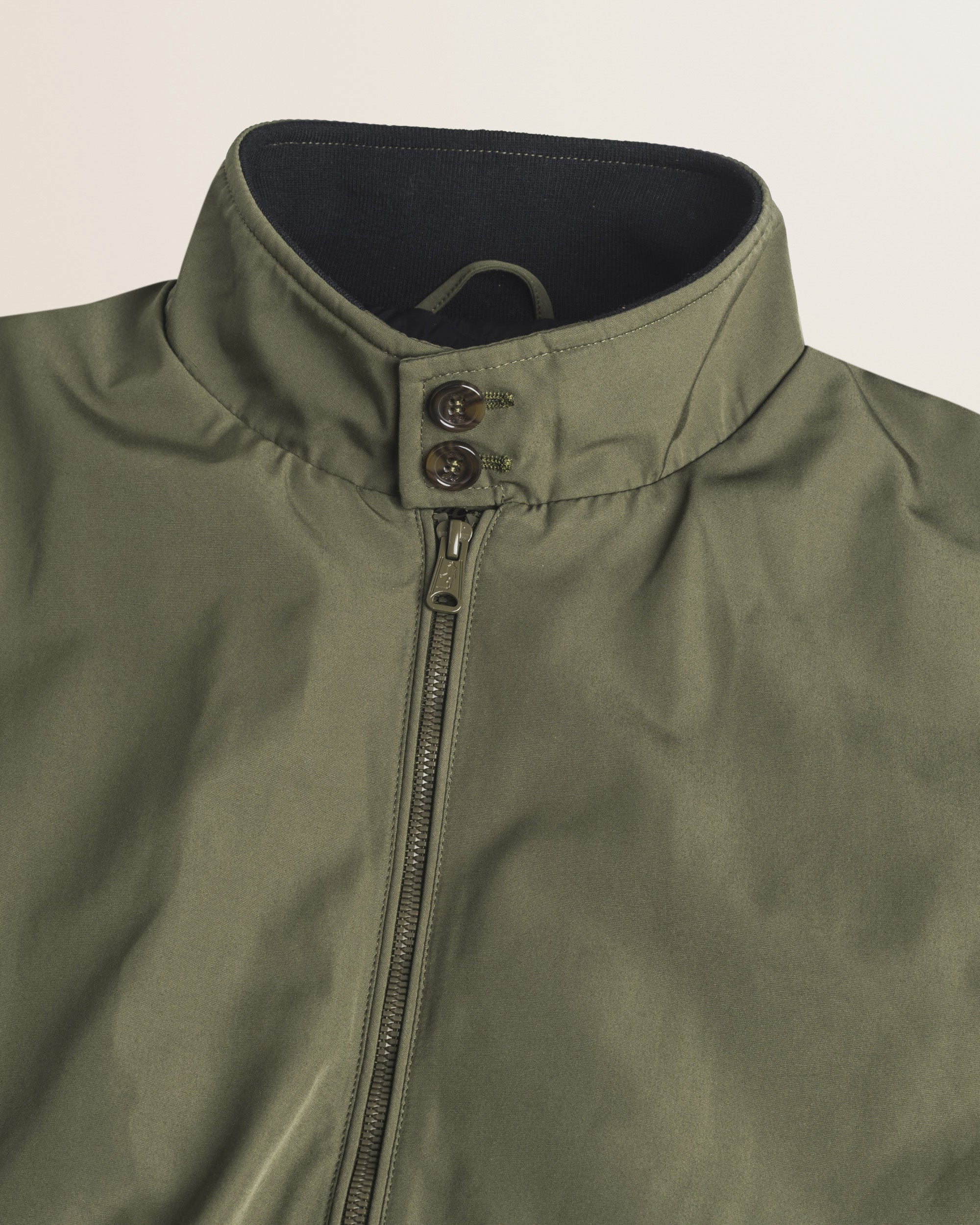 Giacca Harrington in Softshell Imbottita dettaglio colletto - Olive Night
