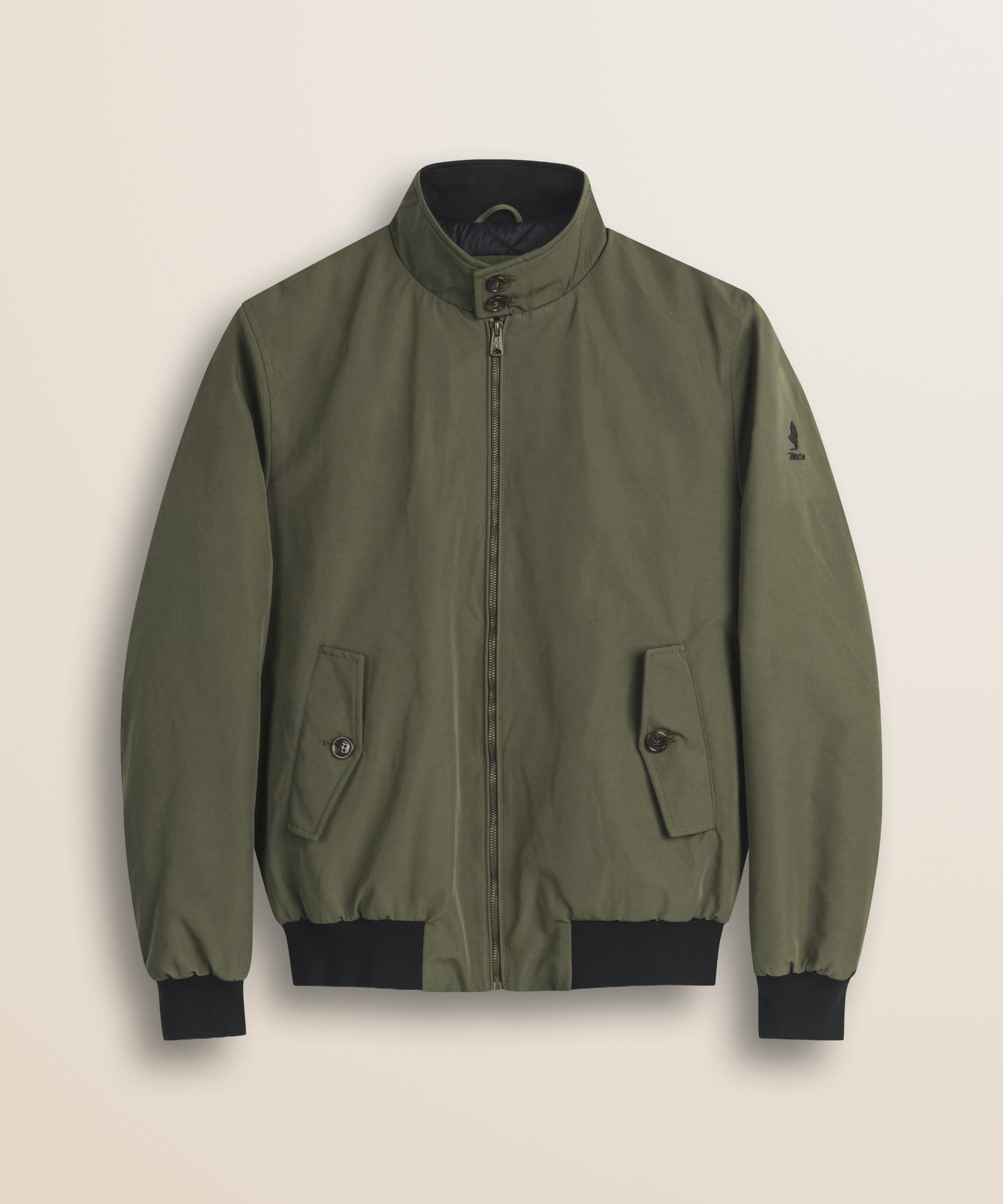 Giacca Harrington in Softshell Imbottita fronte - Olive Night