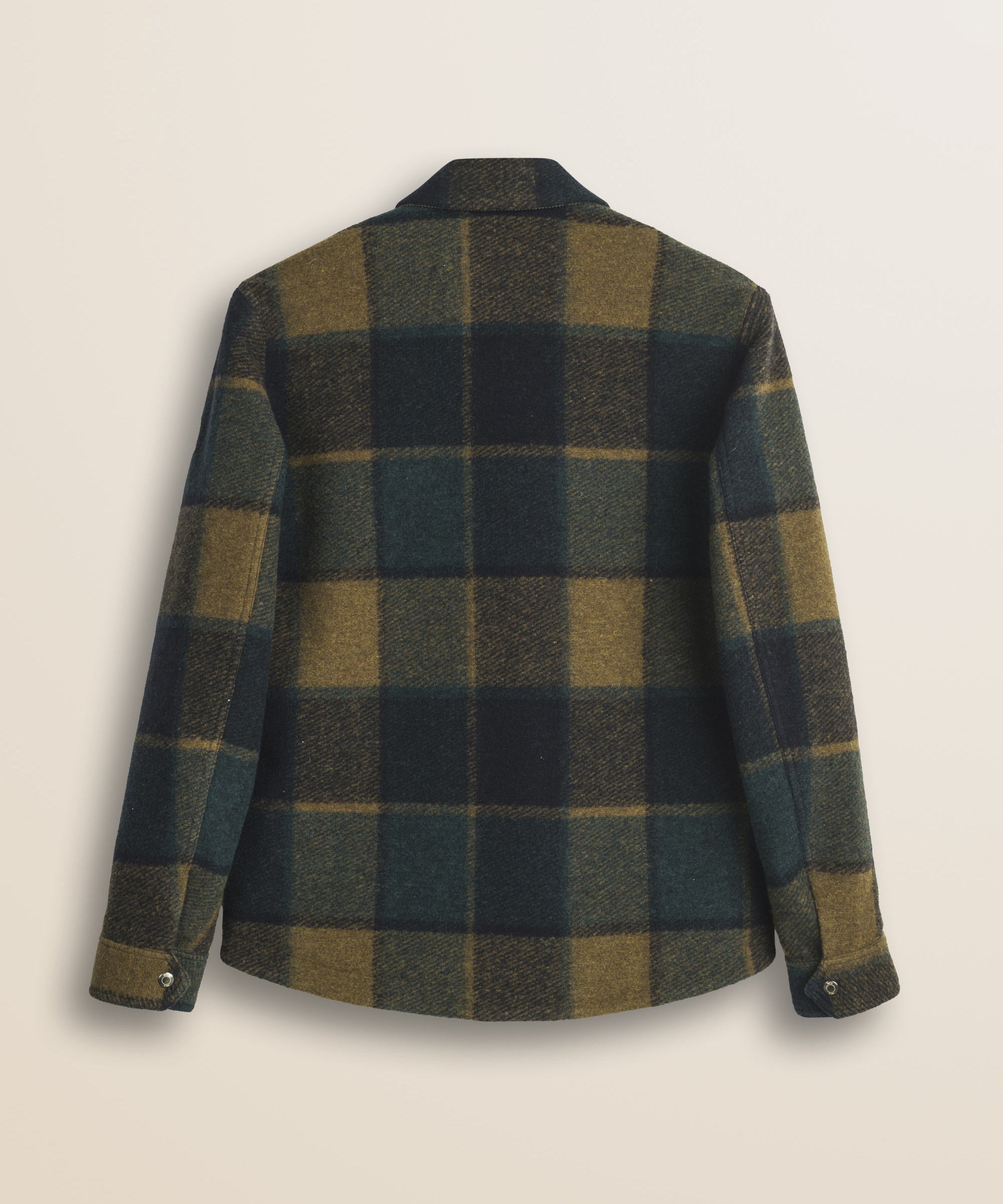 Caban in Lana Cotta a Quadri Imbottito retro - Atlantic Deep Check