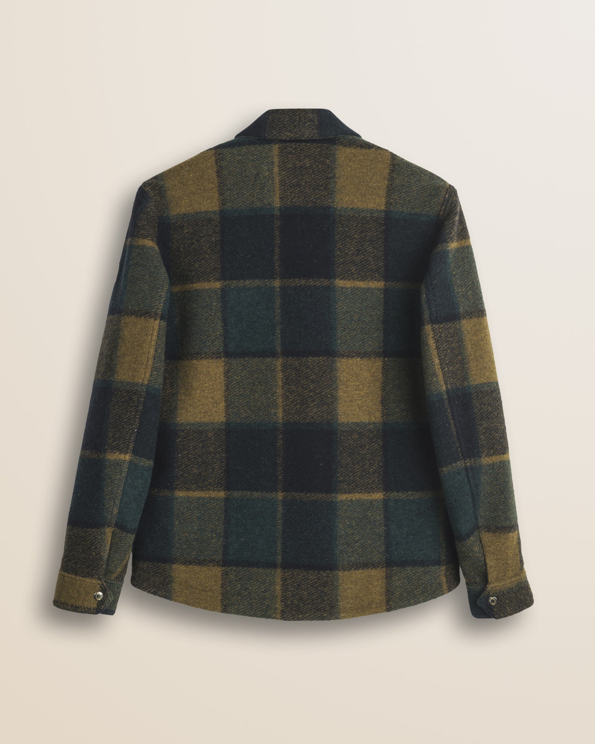 Caban in Lana Cotta a Quadri Imbottito retro - Atlantic Deep Check