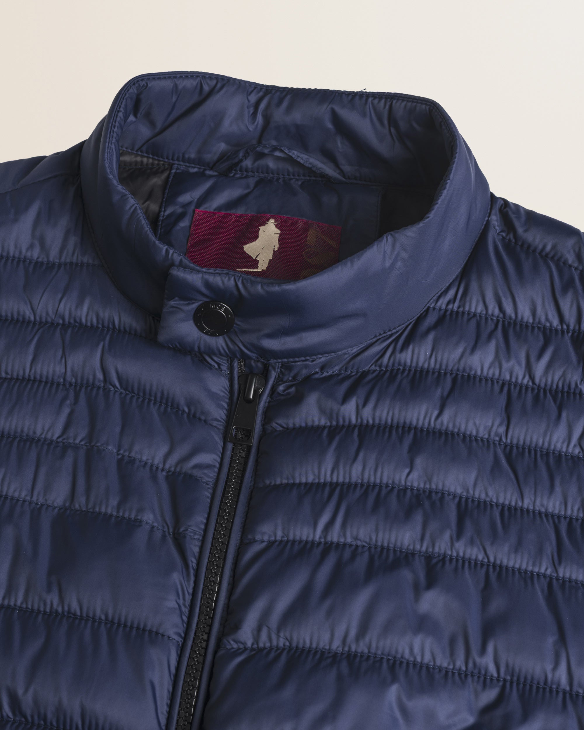 Piumino Leggero Imbottito Trapuntato dettaglio colletto - Navy Blue