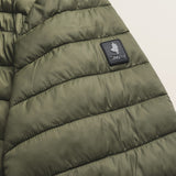 Piumino Leggero Imbottito Trapuntato dettaglio logo - Olive Night