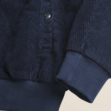 Giacca Harrington in Velluto a Coste Imbottita dettaglio manica - Navy Blue